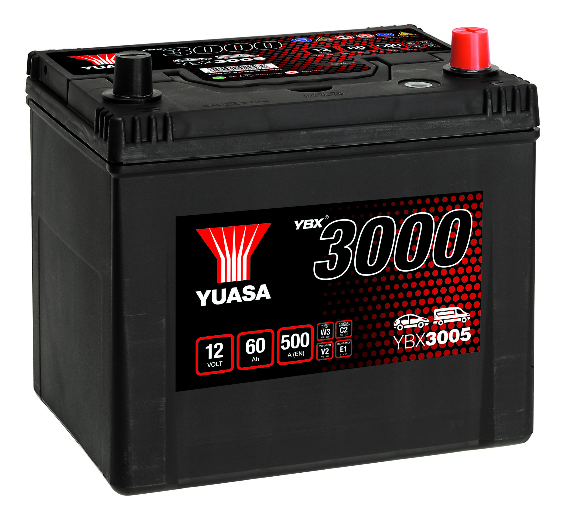 Yuasa YBX3000 Starterbatterie 60Ah 500A