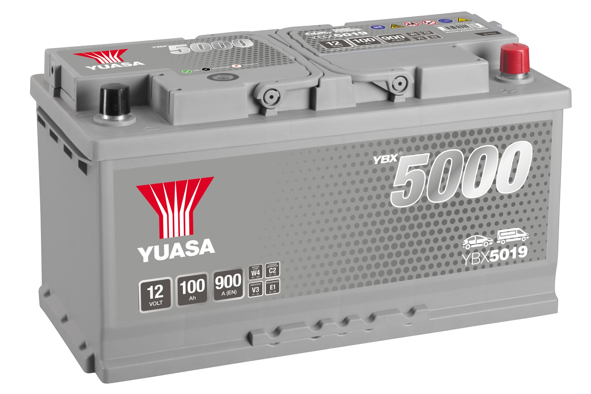 Yuasa YBX5019 SMF Starterbatterie 12V 100Ah 900A