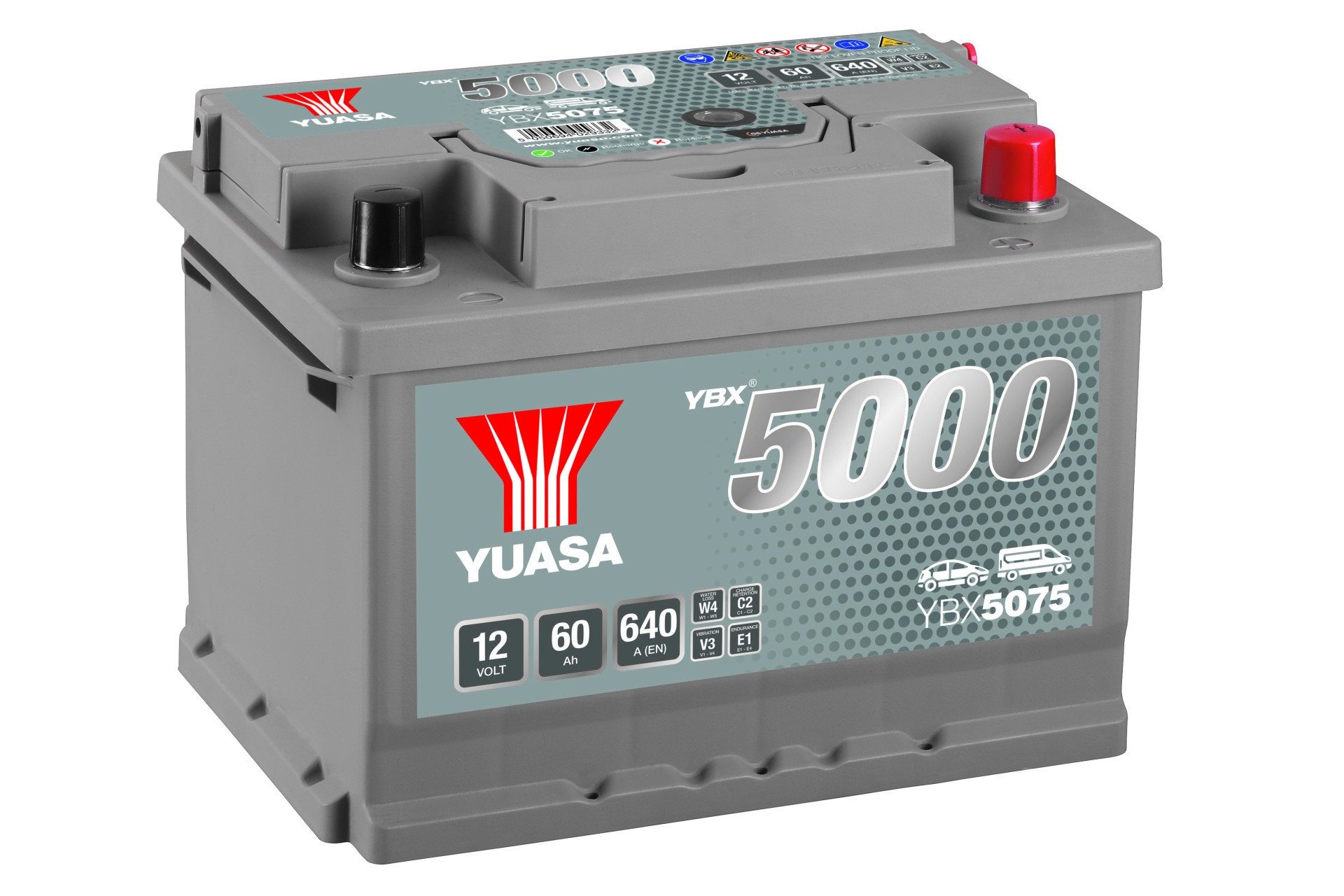 Yuasa YBX5000 Hochleistungs-Starterbatterie 60Ah 640A
