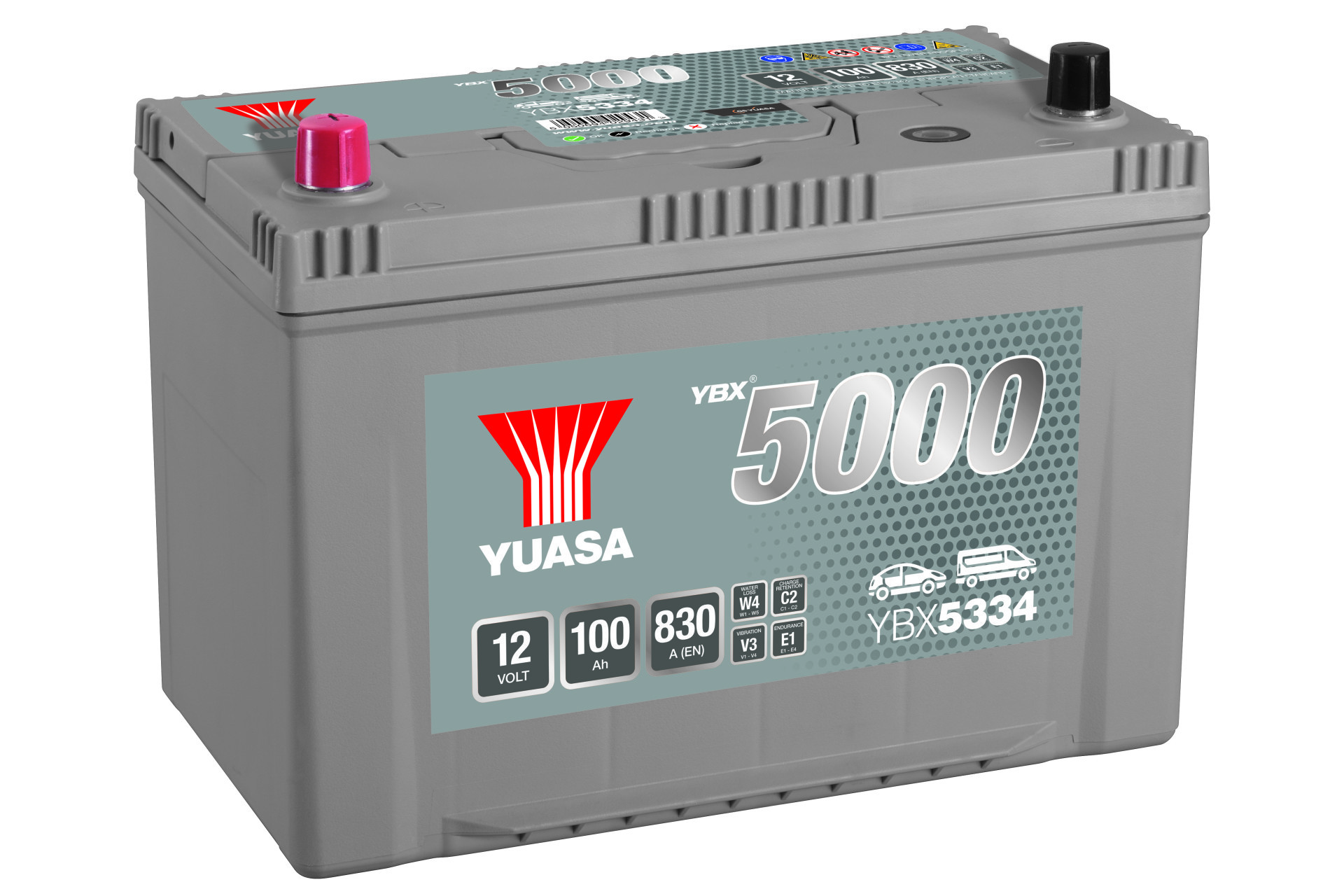 Yuasa YBX5334 SMF Starterbatterie 12V 100Ah 830A