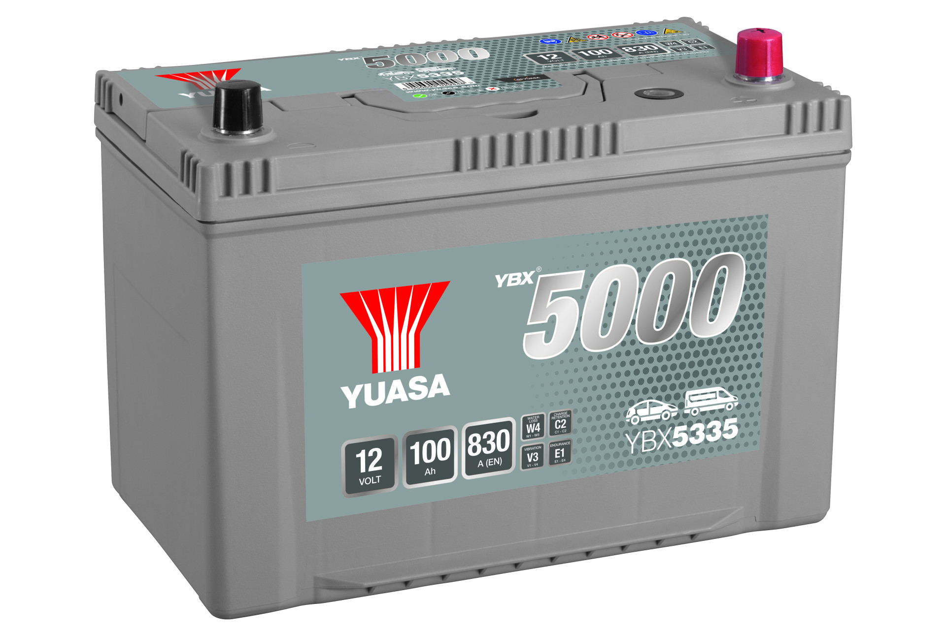 Yuasa YBX5335 SMF Starterbatterie 12V 100Ah 830A