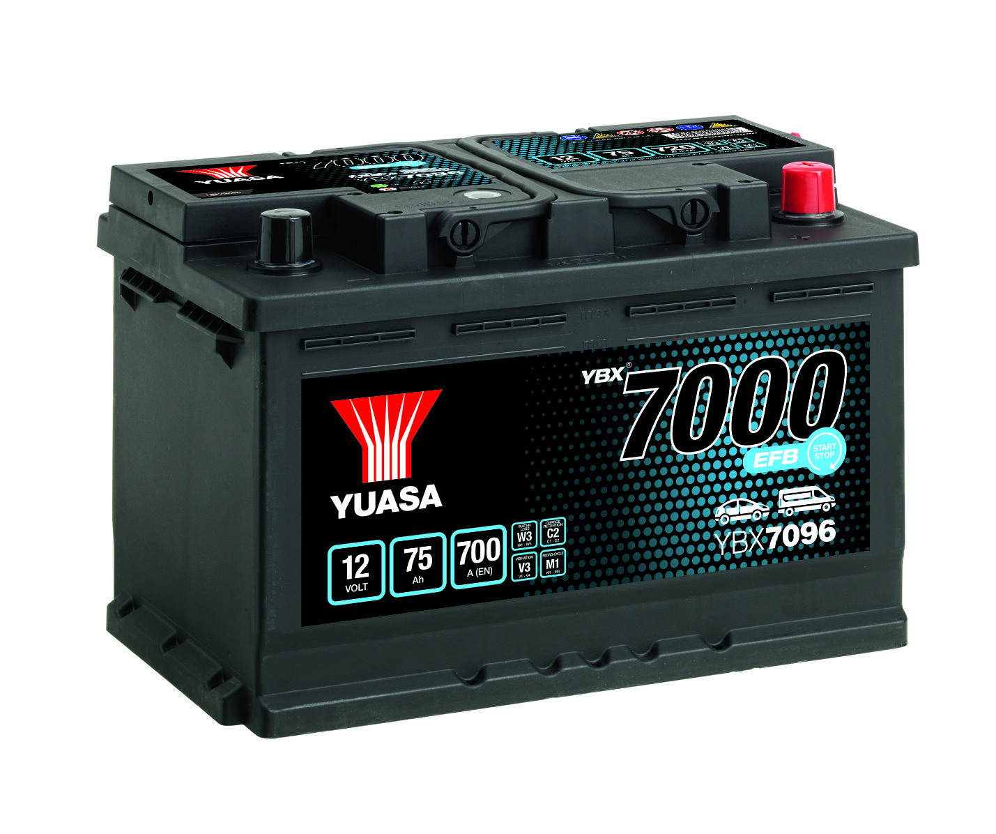 Yuasa YBX7000 EFB Starterbatterie 12V 75Ah 700A