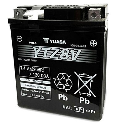 YUASA YTZ8V AGM-Motorradbatterie 12V 7Ah