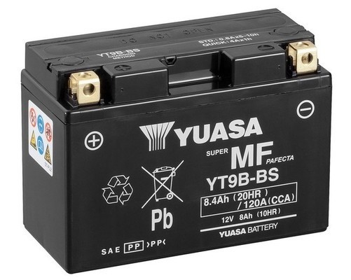 YUASA YT9B AGM-Motorradbatterie 12V 8Ah